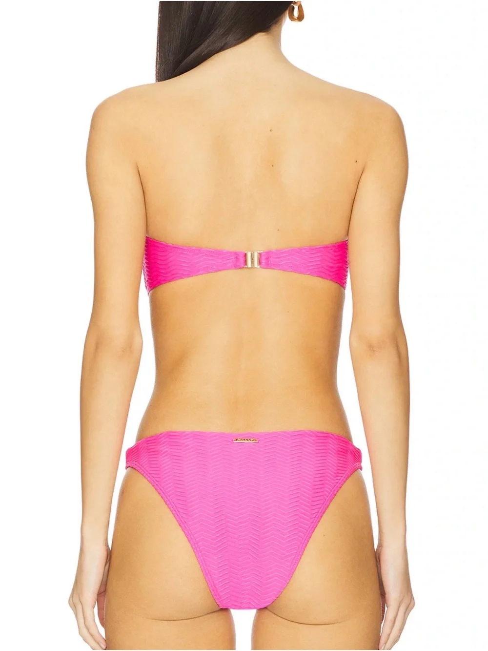 Margot Textured Chevron Bikini - Fuchsia Sm/Med